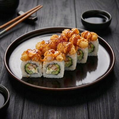 Hot pikant scampi — Yuko Sushi Antwerpen